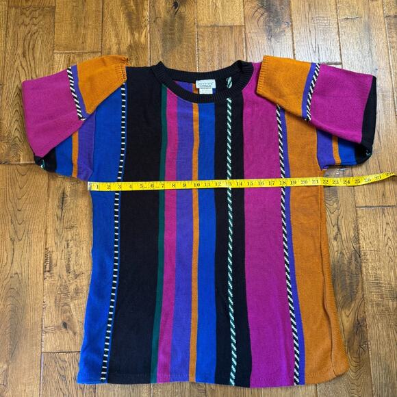 VTG Fashion Formulas Pullover Top LG Stripes Women's Sweater 3/4 Sleeves - Picture 5 of 6